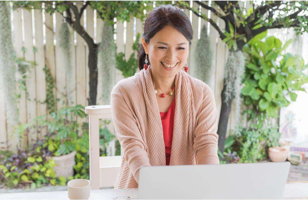 Woman using laptop at home Woman using laptop at home
