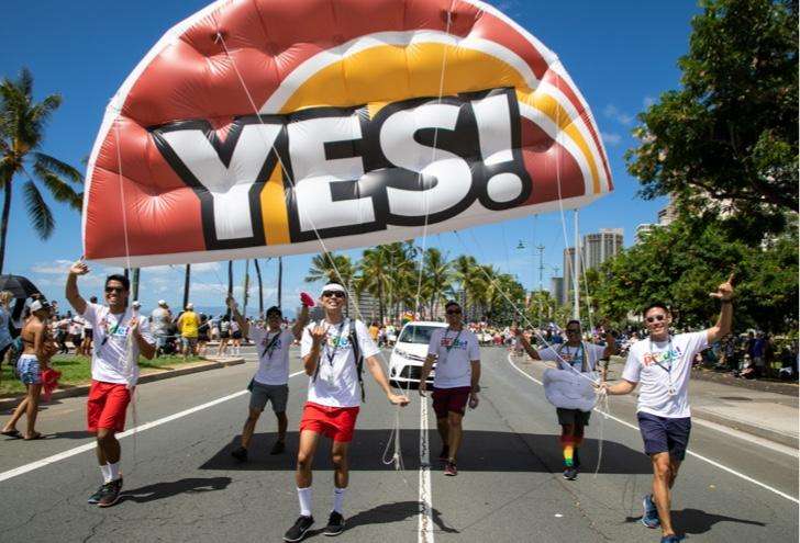 Employees at Honolulu Pride Parade Employees at Honolulu Pride Parade