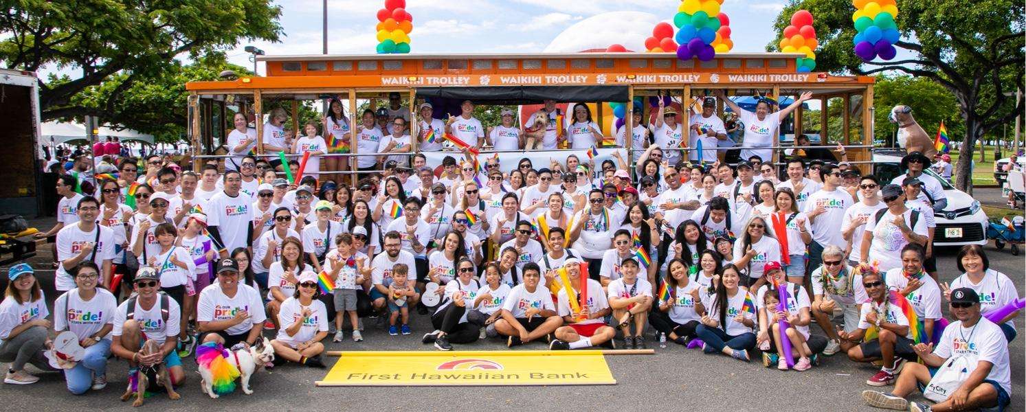 Employees at Honolulu Pride Parade Employees at Honolulu Pride Parade
