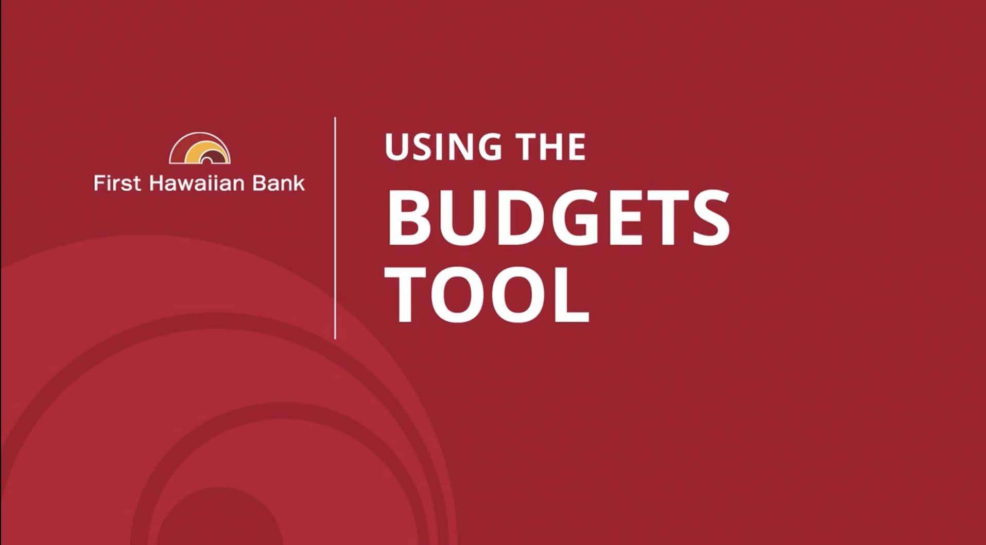 Using the Budgets Tool