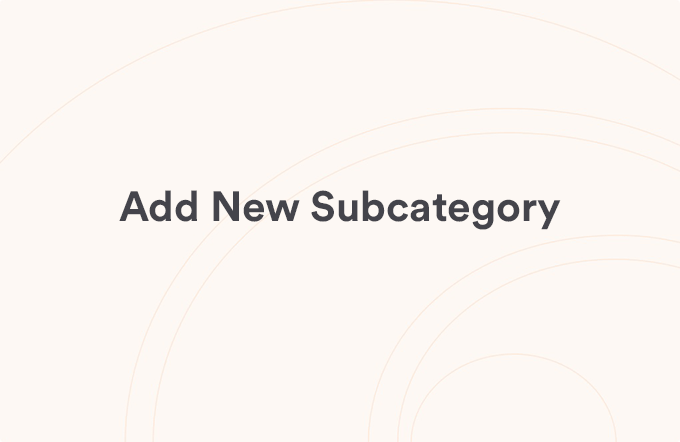 Add New Subcategory