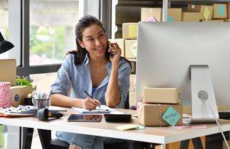 Woman working at desk