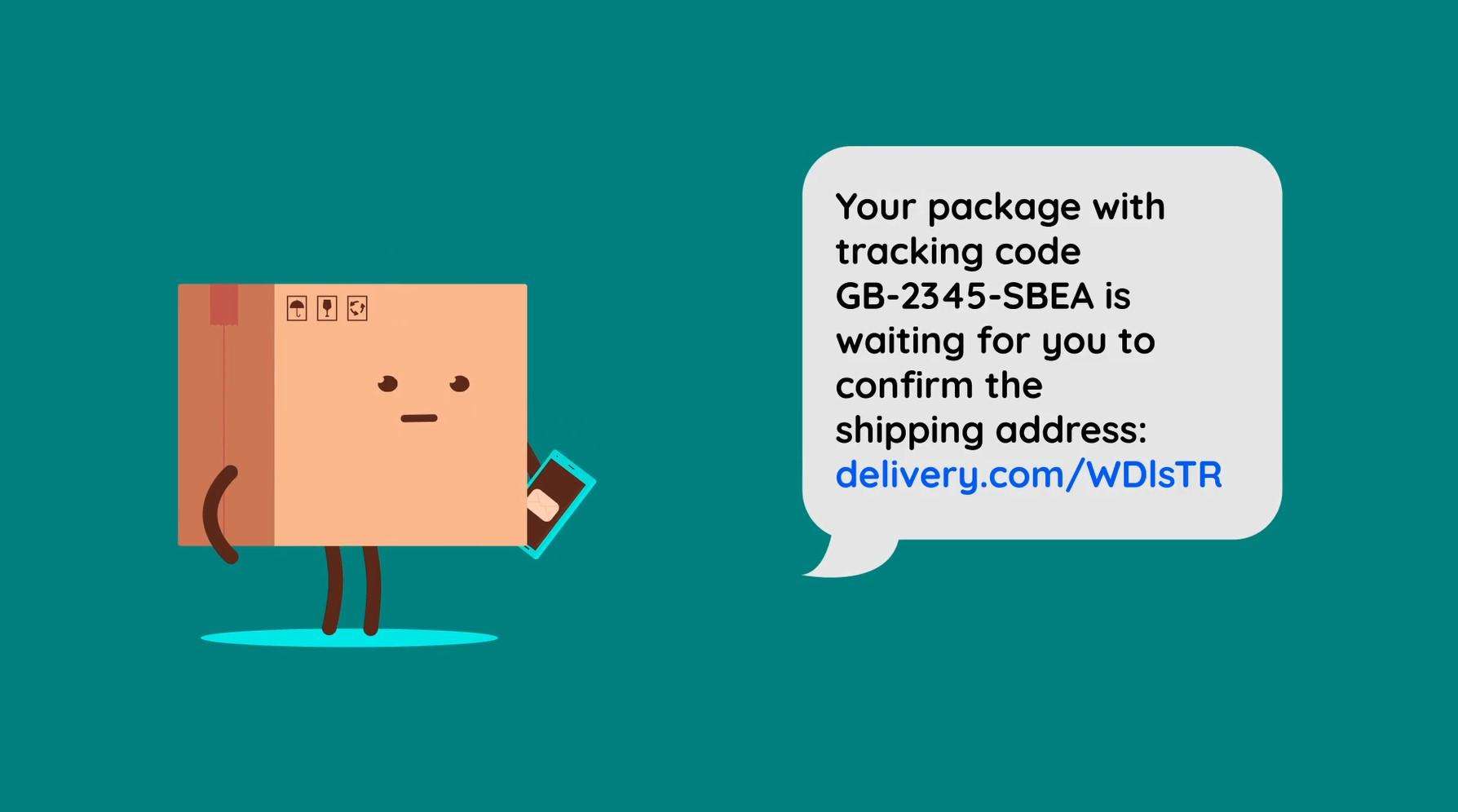 Package Delivery scams video, plays in modal
