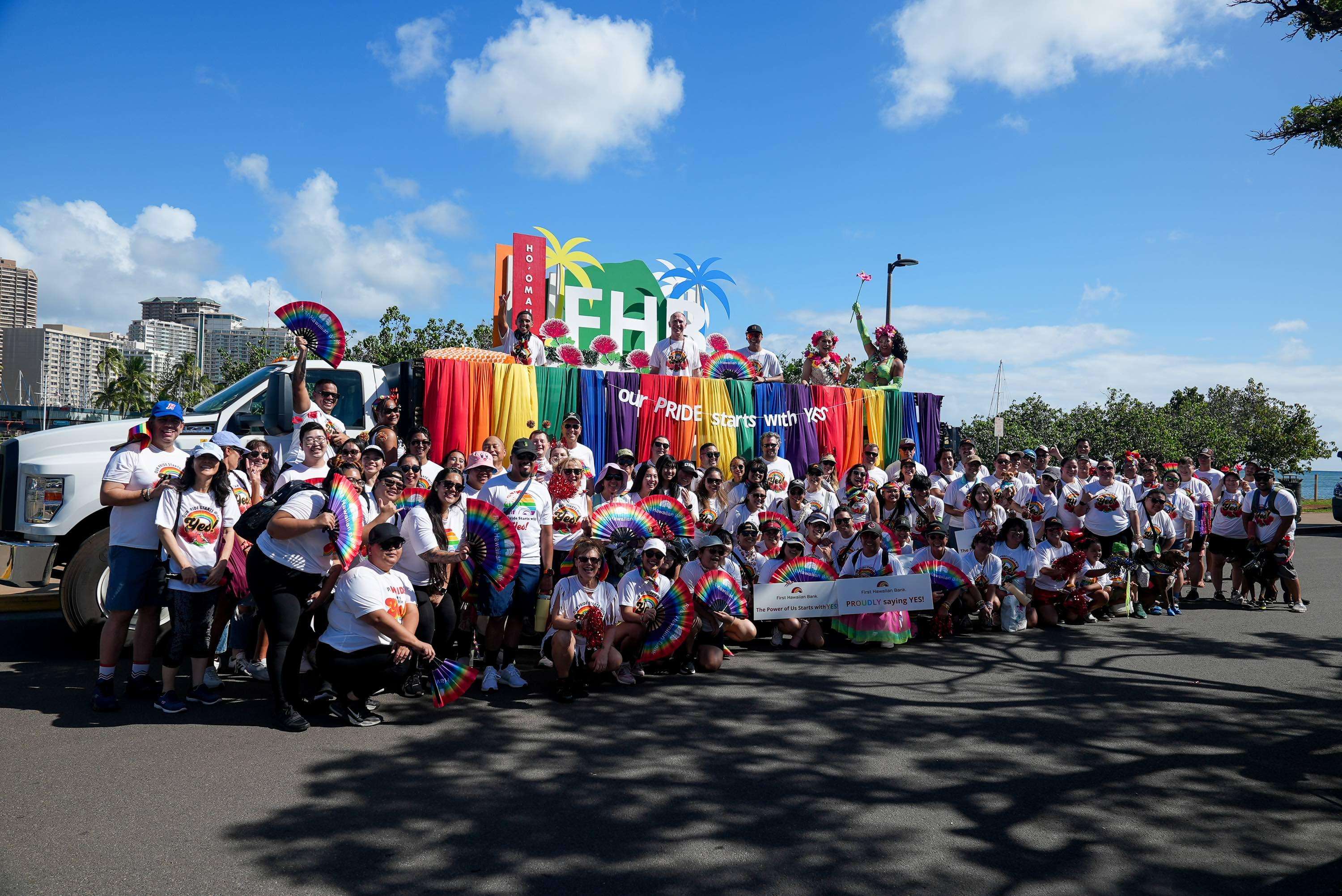 Employees at Honolulu Pride Parade